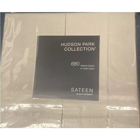 HUDSON PARK COLLECTION 680TC King Bedskirt, Pewter - Picture 2 of 3